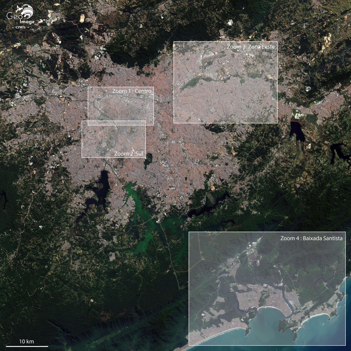 Image satellite de São Paulo, grande métropole du Brésil
