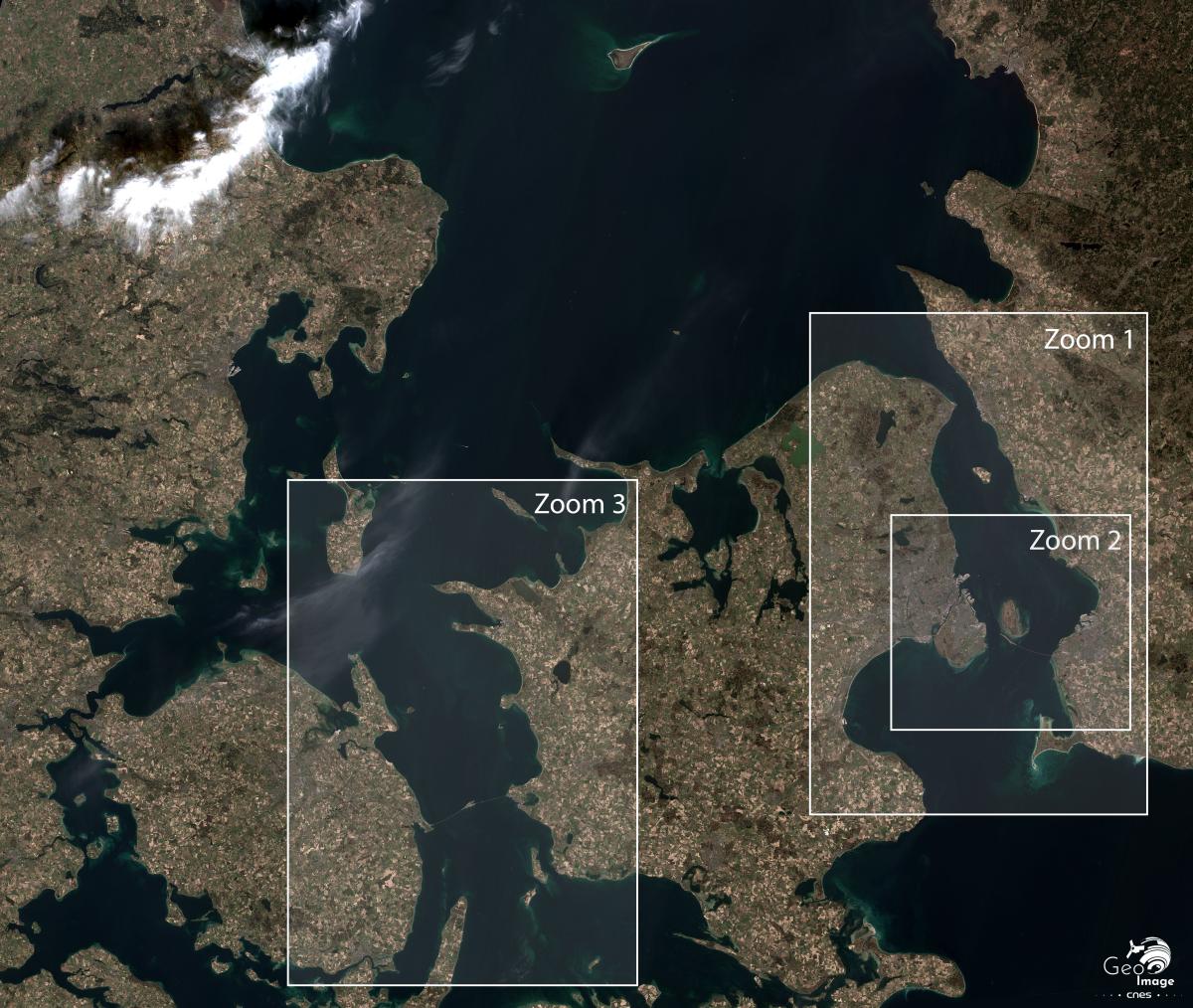 Image satellite du Danemark Image satellite du Danemark