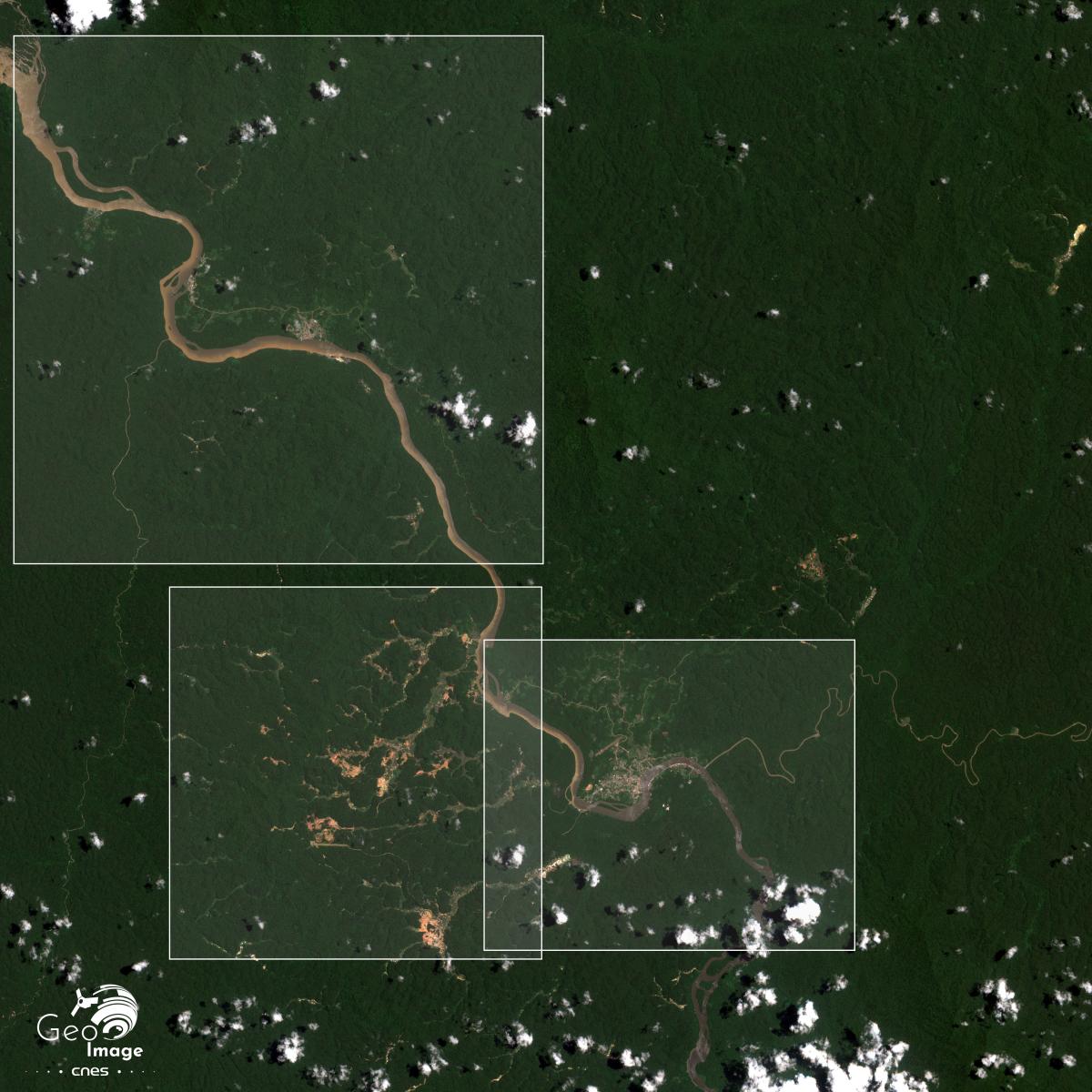 Image satellite de Maripasoula, cœur du Parc amazonien de Guya Image satellite de Maripasoula, cœur du Parc amazonien de Guya