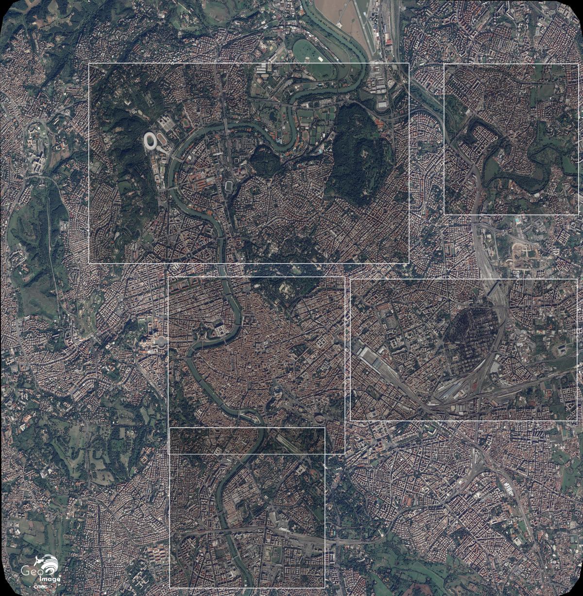 Image satellite de la ville de Rome