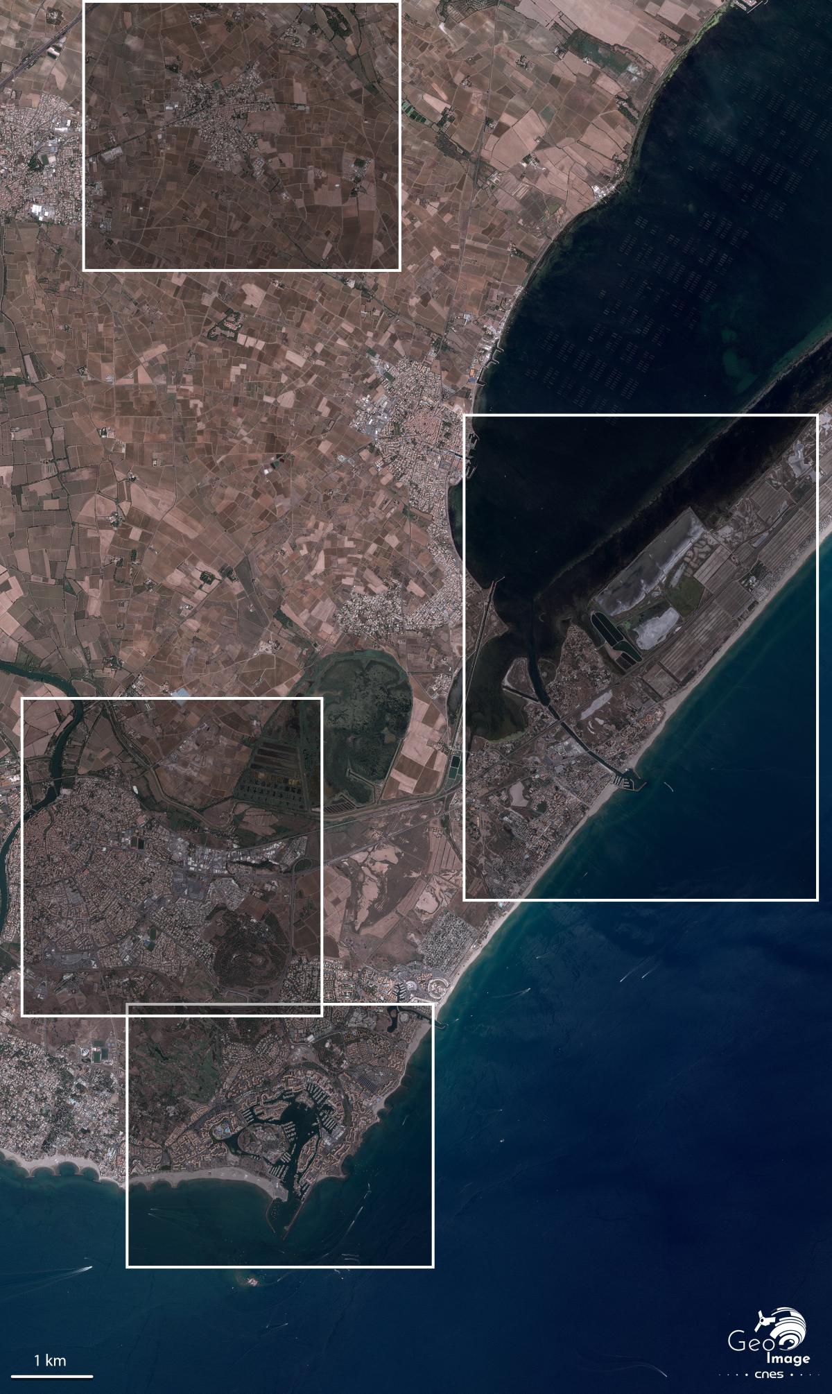 Image satellite de la ville du Cap d’Agde Image satellite de la ville du Cap d’Agde