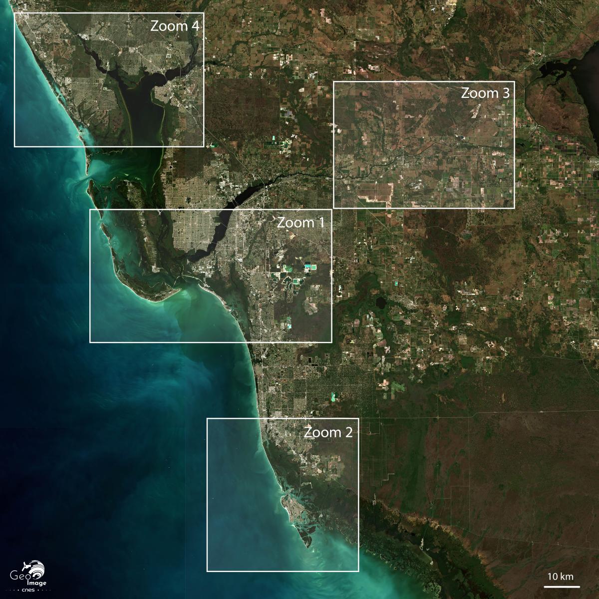 Image satellite de la côte Ouest de la Floride