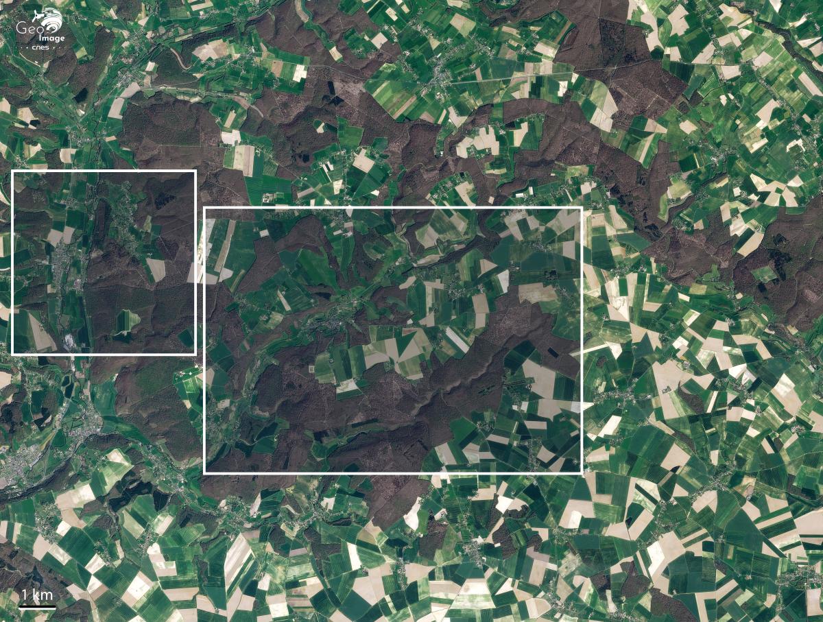 Image satellite du département de l'Eure, en région Normandie