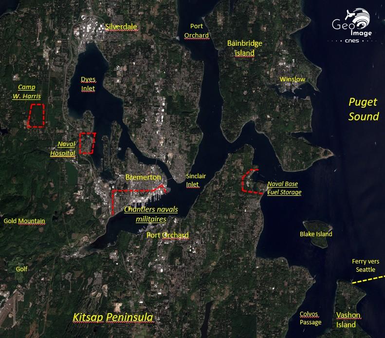 Image satellite de la ville Seattle