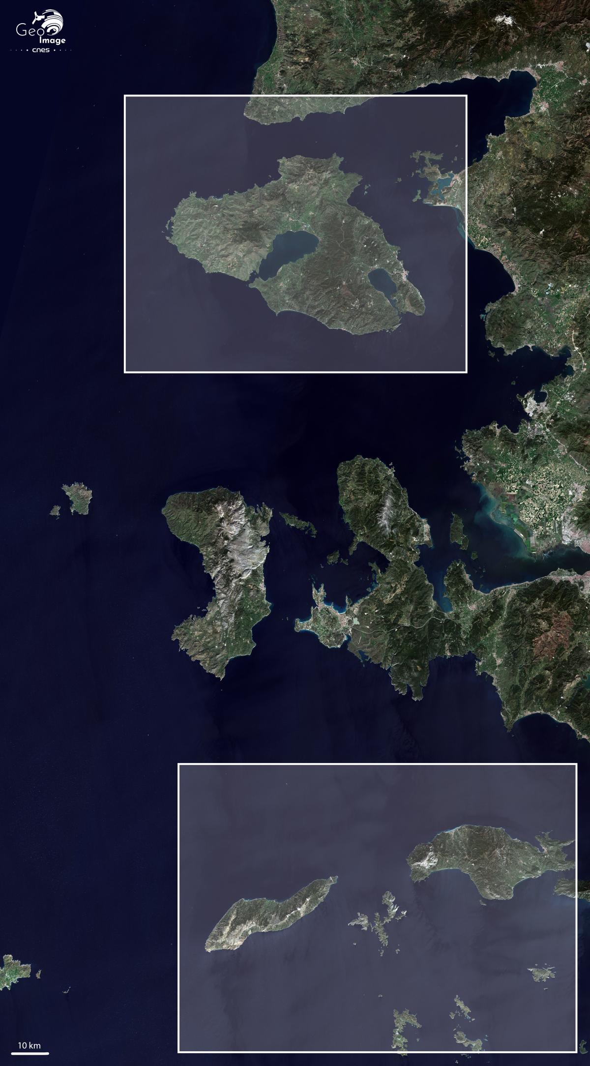 Image satellite de la frontière séparant Grèce et la Turquie