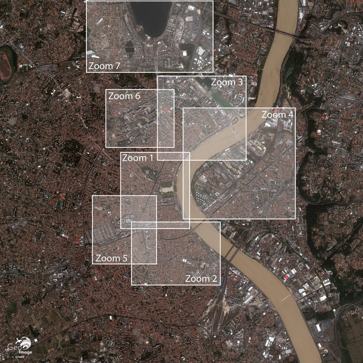 Image satellite de la ville Bordeaux