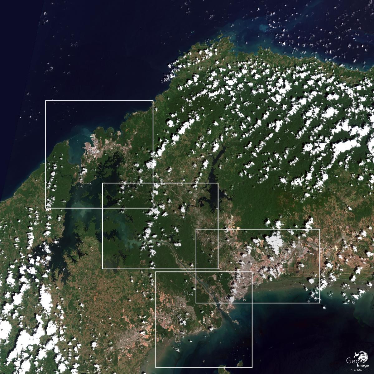 Image satellite du canal de Panama qui relie l’océan Pacifique et l’océan Atlantique Image satellite du canal de Panama qui relie l’océan Pacifique et l’océan Atlantique