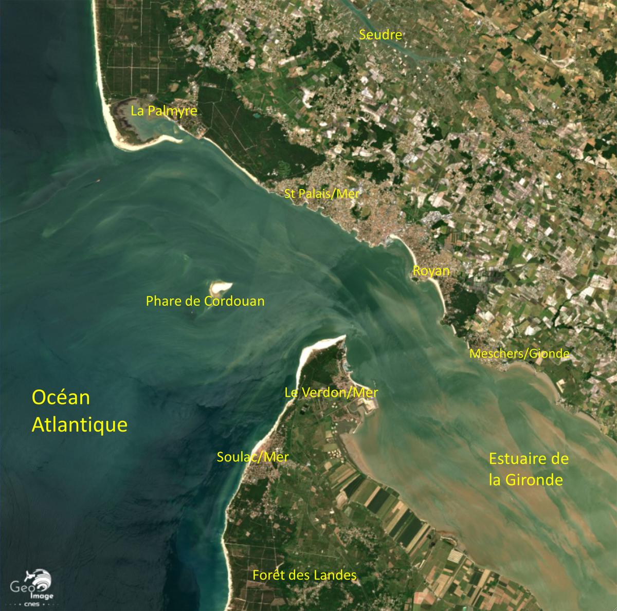 Image satellite de la ville de Royan