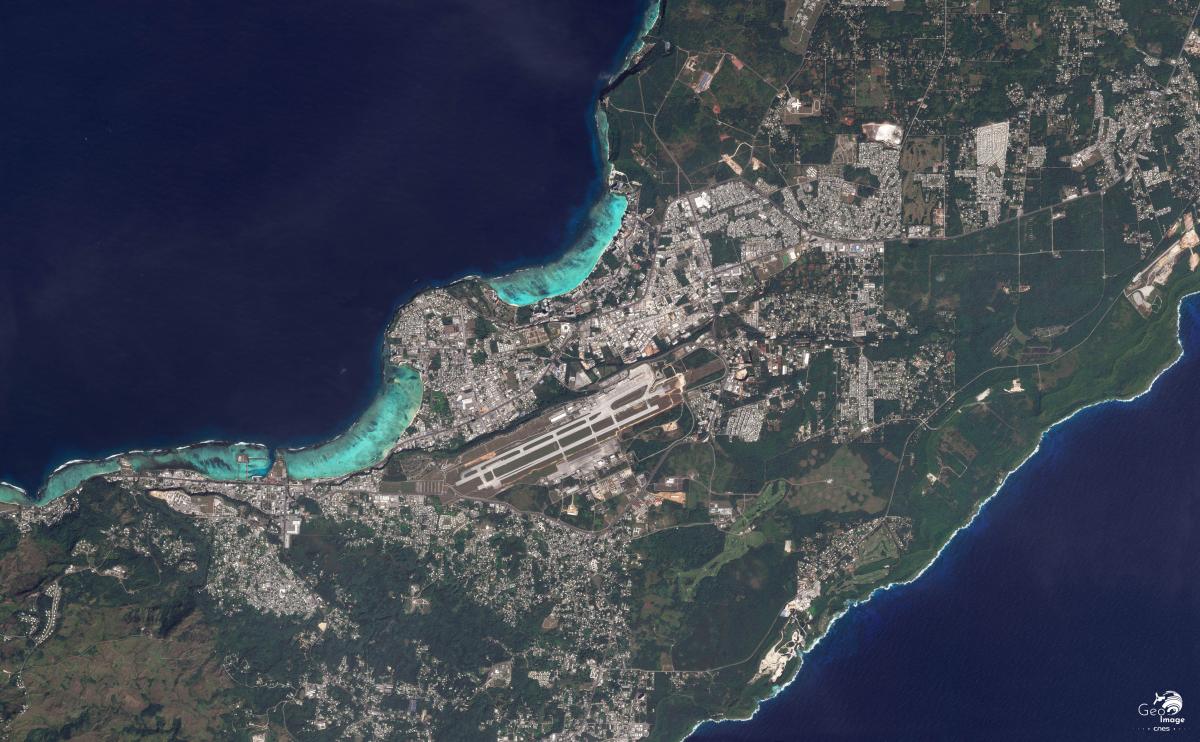 Image satellite de l'île de Guam Image satellite de l'île de Guam