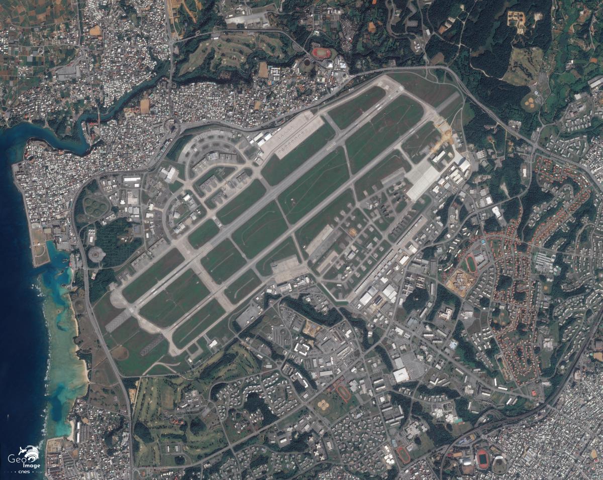 Image satellite de l'aeroport de Okimaya Image satellite de l'aeroport de Okimaya