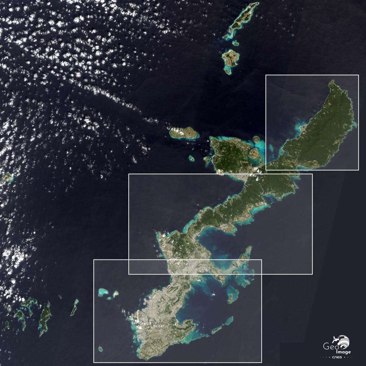 Image satellite de l'île de Okinawa Image satellite de l'île de Okinawa