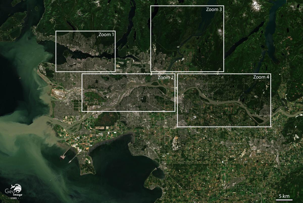 Image satellite de Vancouver Image satellite de Vancouver