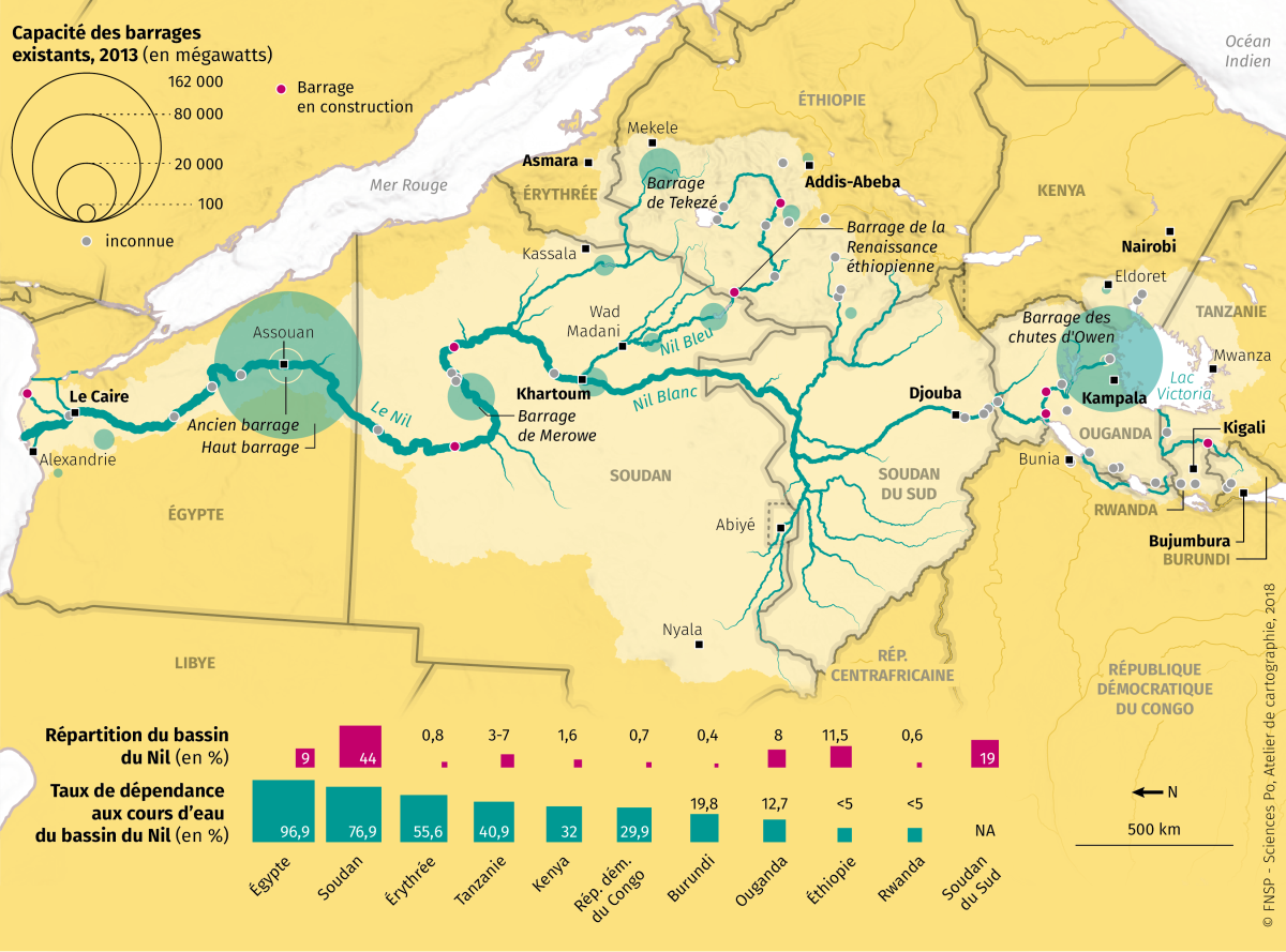 Carte des capacites de barrages