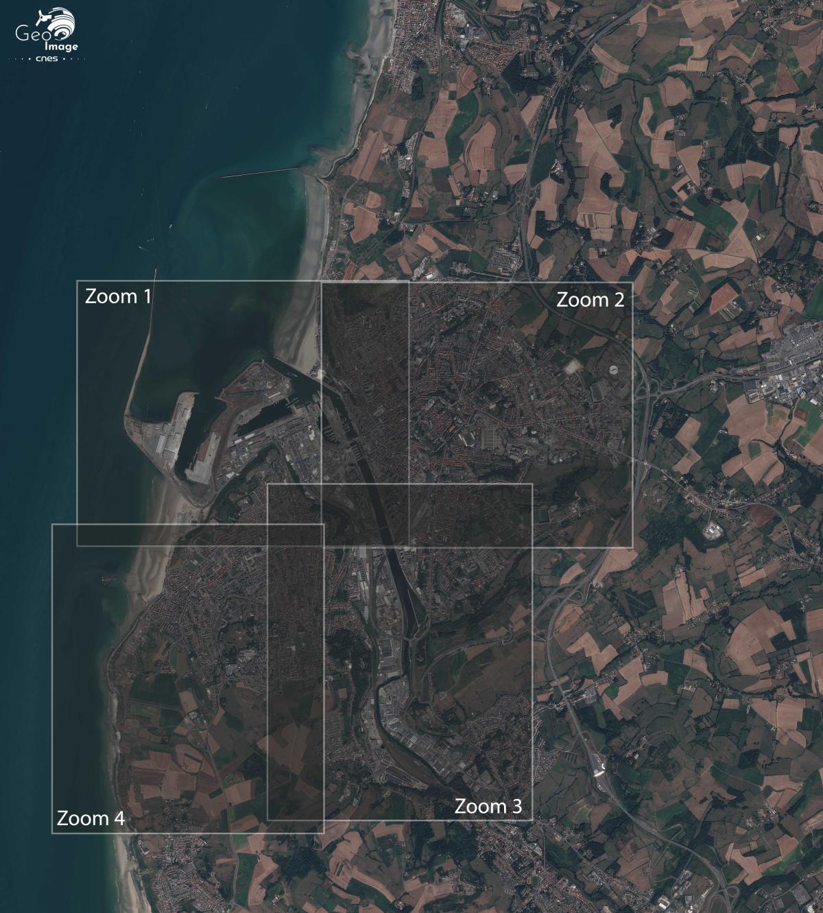 Image satellite du Nord Pas-de-Calais - Boulogne-sur-Mer