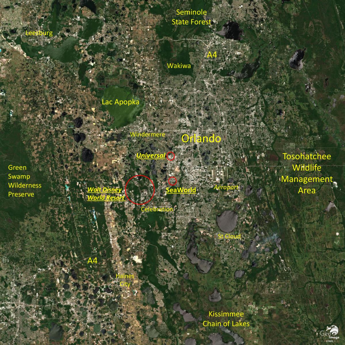 Image satellite de la ville d'Orlando Image satellite de la ville d'Orlando