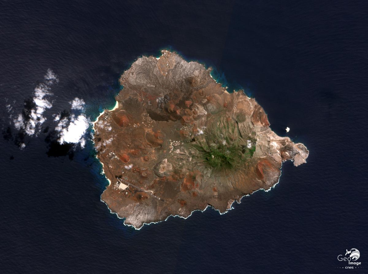 Image satellite de l'île d'Ascension, dans l'atlantique sud Image satellite de l'île d'Ascension, dans l'atlantique sud