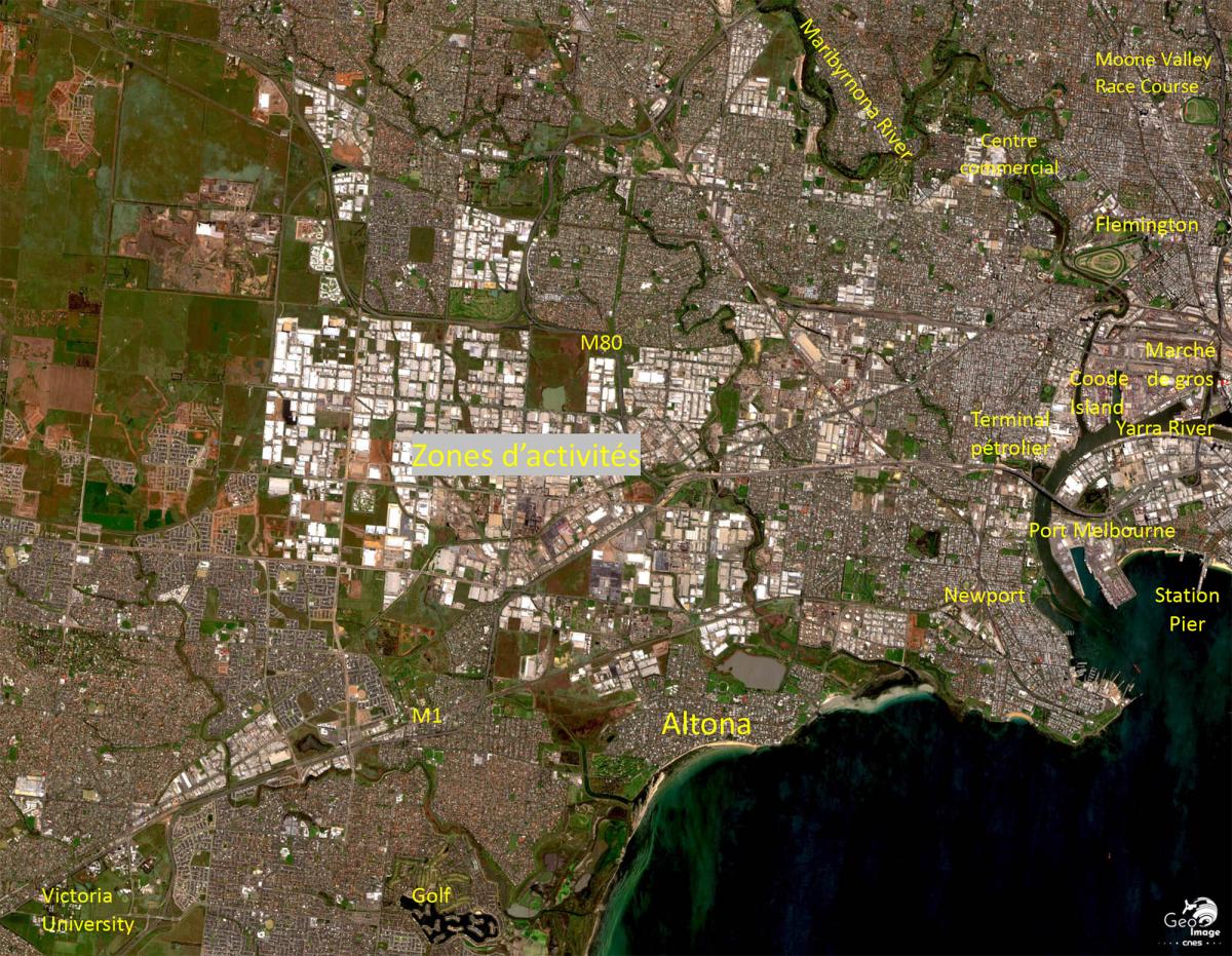 Image satellite de la ville Melbourne Image satellite de la ville Melbourne