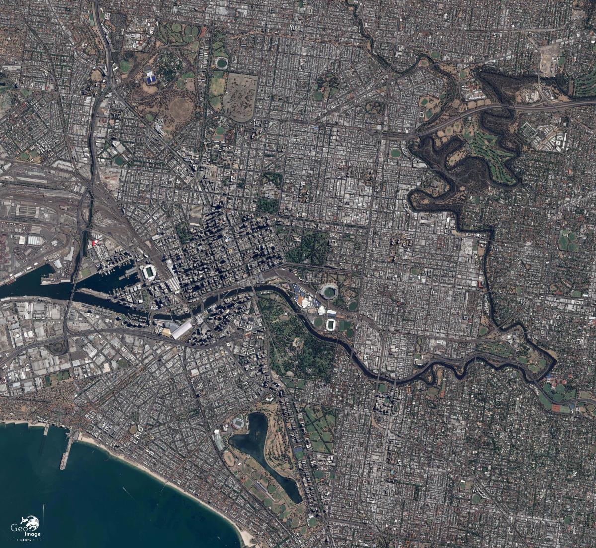 Image satellite de la ville Melbourne Image satellite de la ville Melbourne