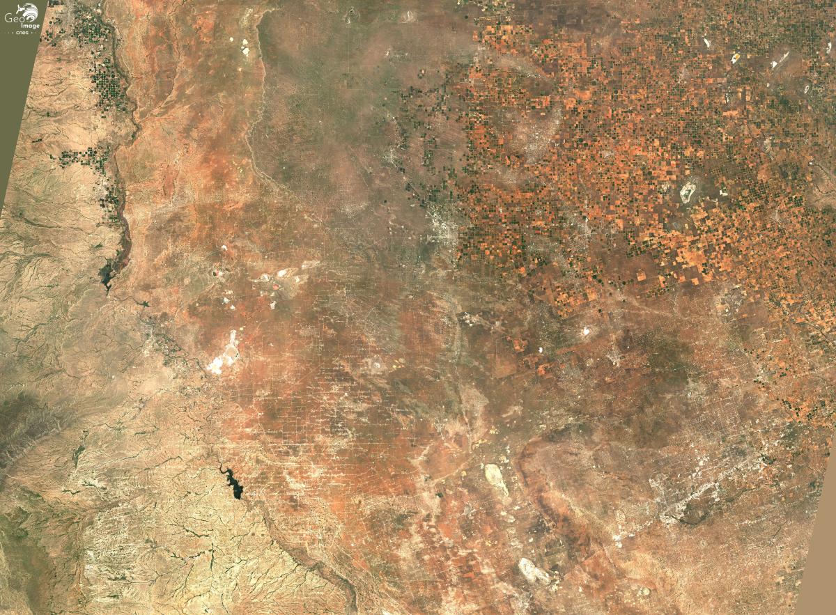 Image satellite de la région de Hobbs, dans la région de Rolling Plains Image satellite de la région de Hobbs, dans la région de Rolling Plains