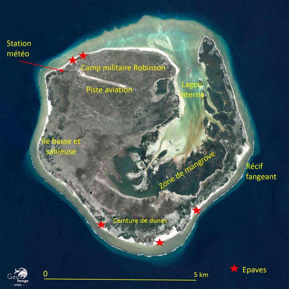 image satellite de l'ile Europa image satellite de l'ile Europa