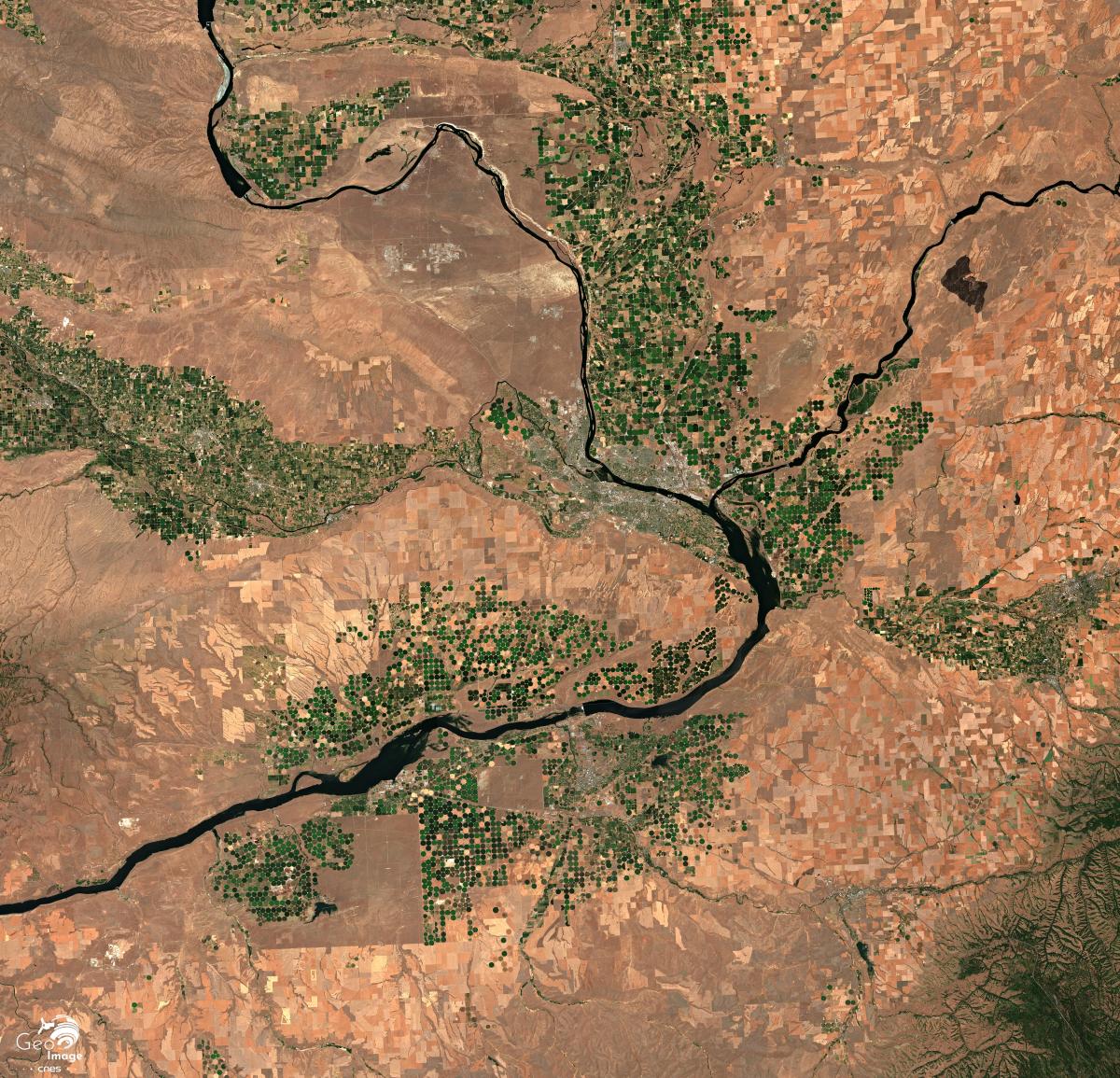 Image satellite du bassin de Columbia Image satellite du bassin de Columbia