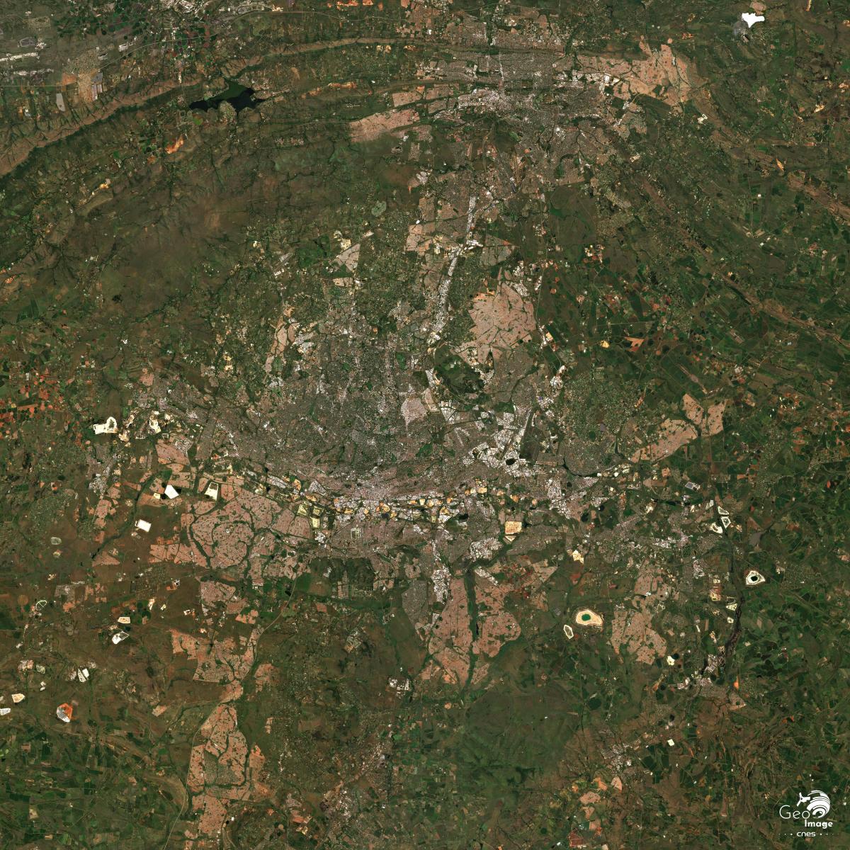 Image satellite de la ville Johannesburg