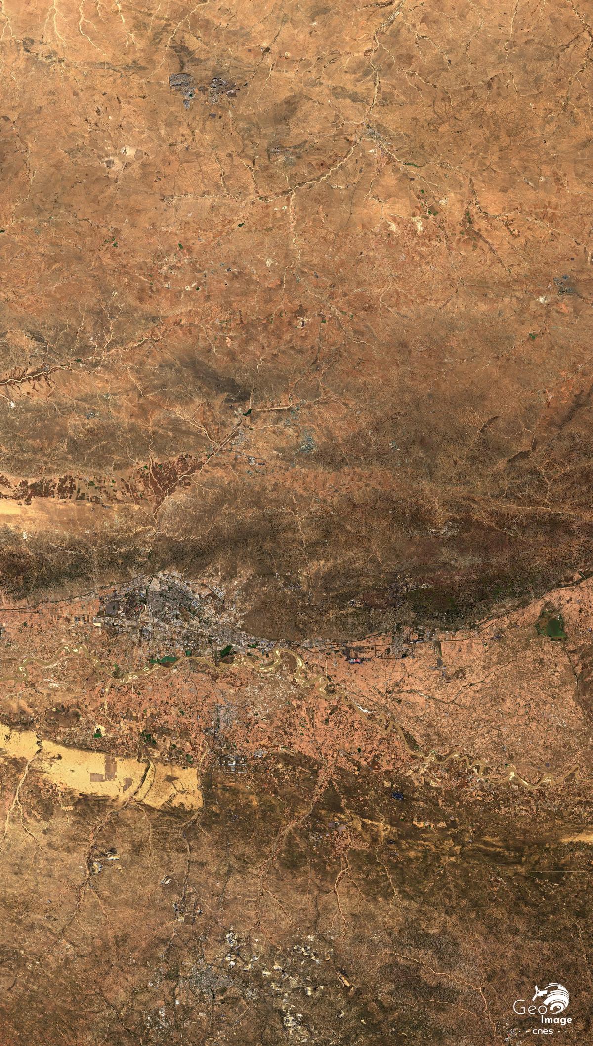 Image satellite du nord de la Mongolie-Intérieure en Chine Image satellite du nord de la Mongolie-Intérieure en Chine