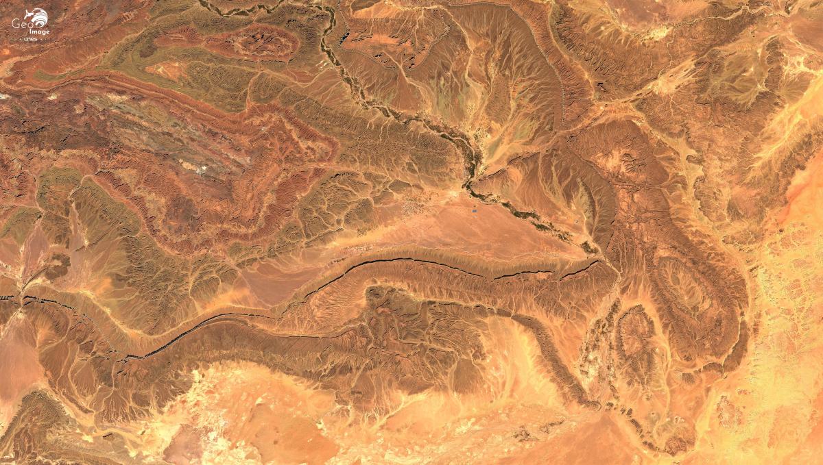 image satellite de la région de Zagora  image satellite de la région de Zagora