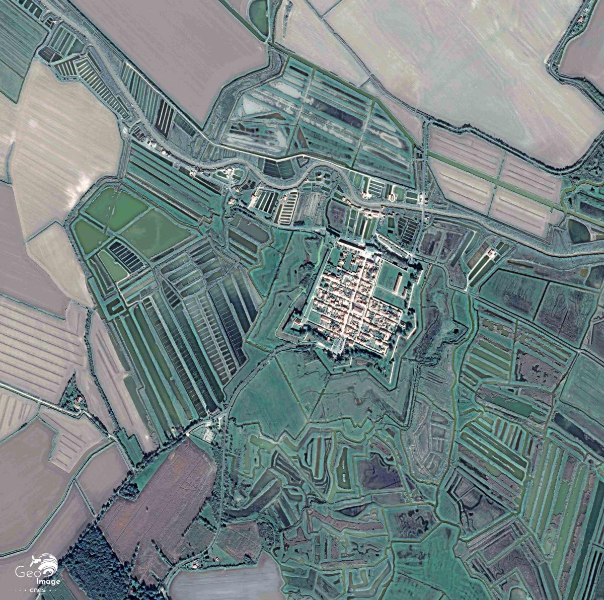 Image satellite du village de Brouage Image satellite du village de Brouage