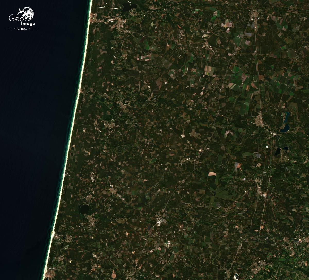 Image satellite du département des Landes