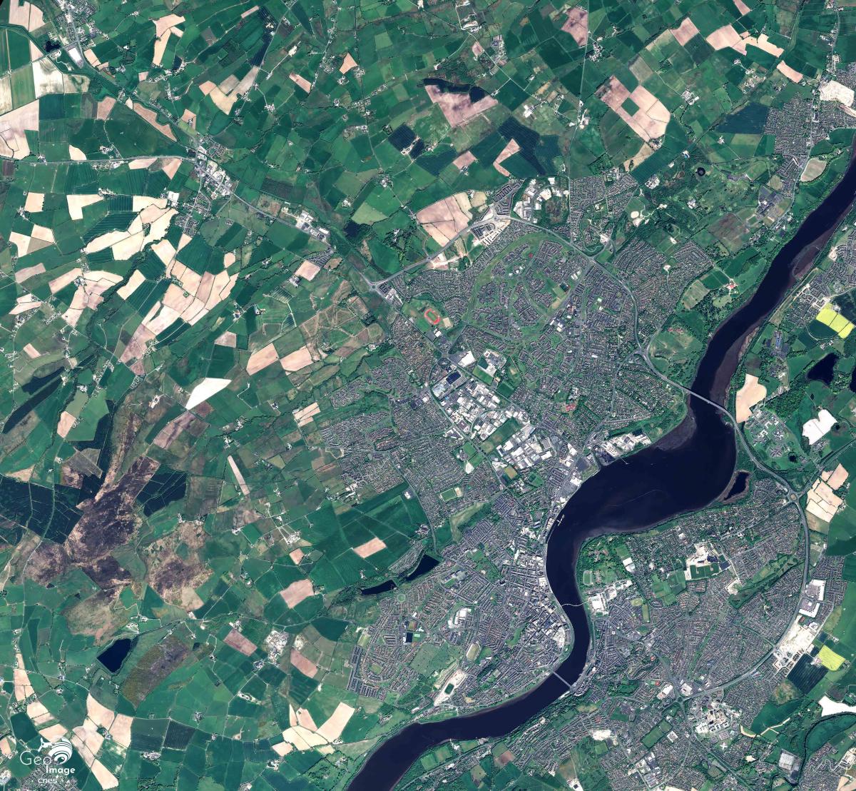 Image satellite de la ville Londonderry