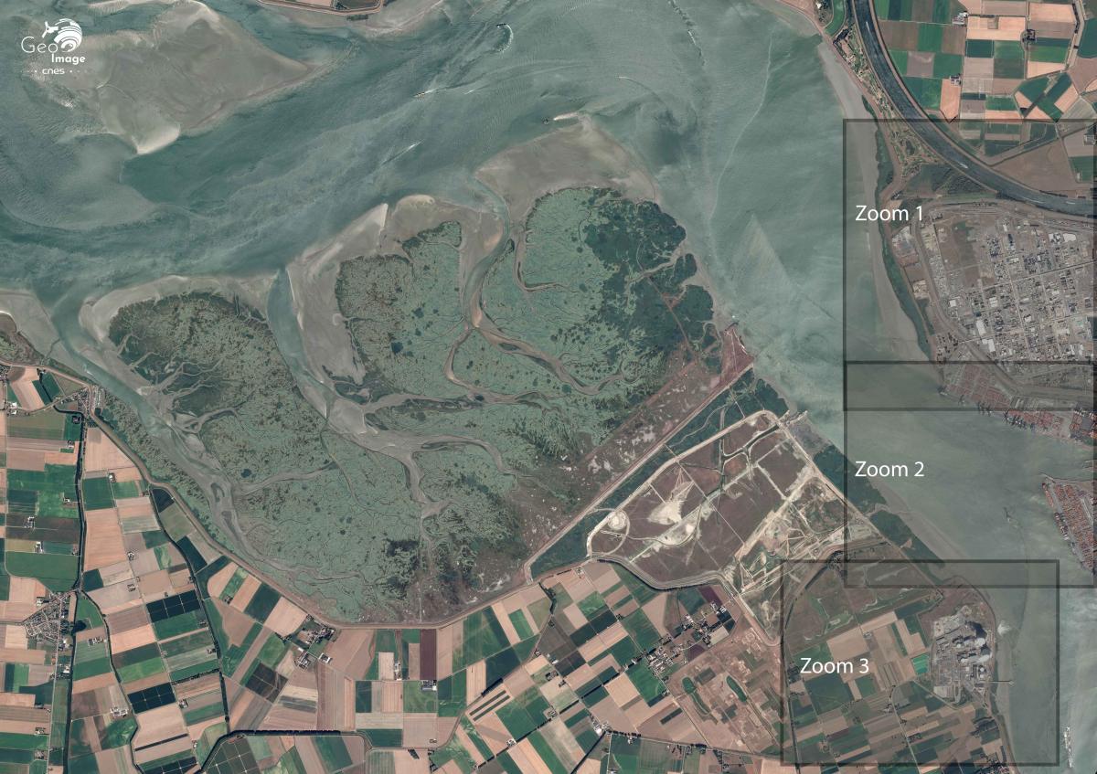 Image satellite de la ville d'Anvers