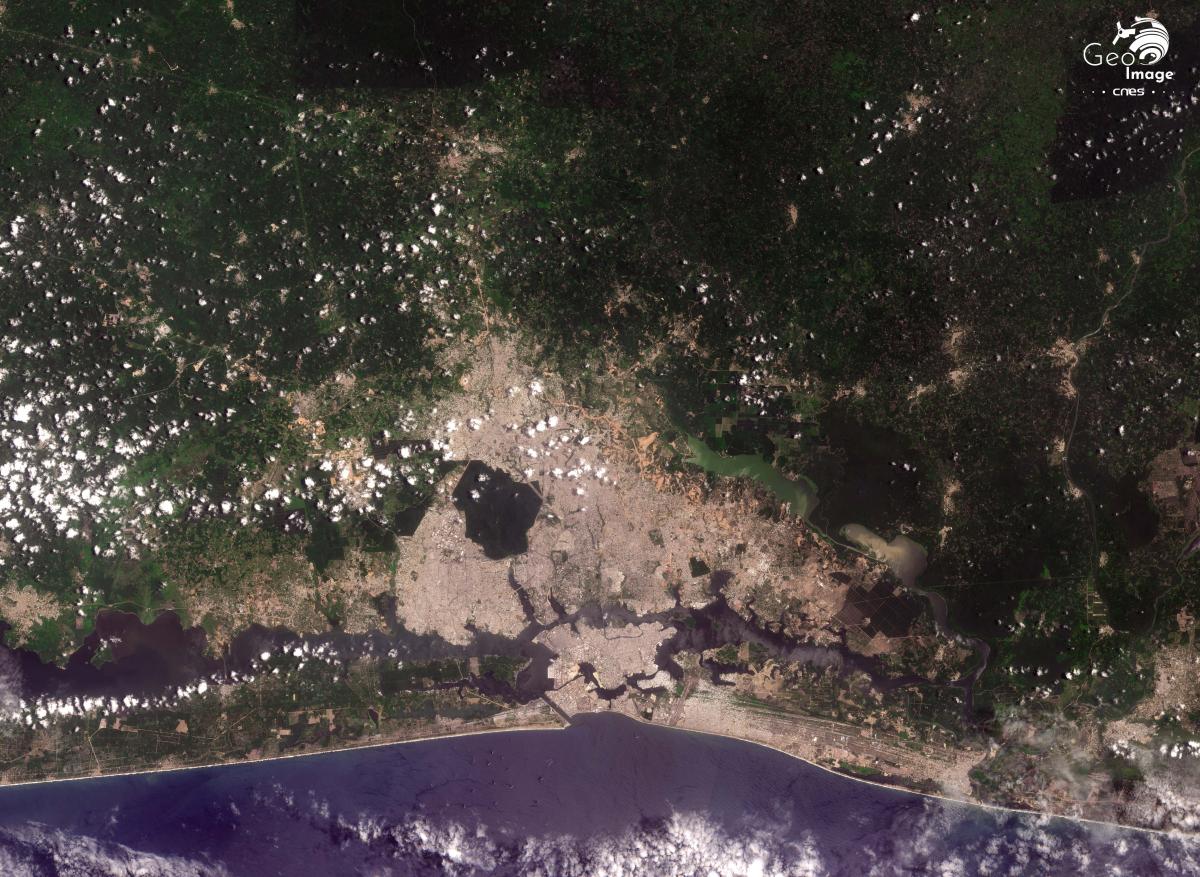 Image satellite de l’agglomération d’Abidjan Image satellite de l’agglomération d’Abidjan