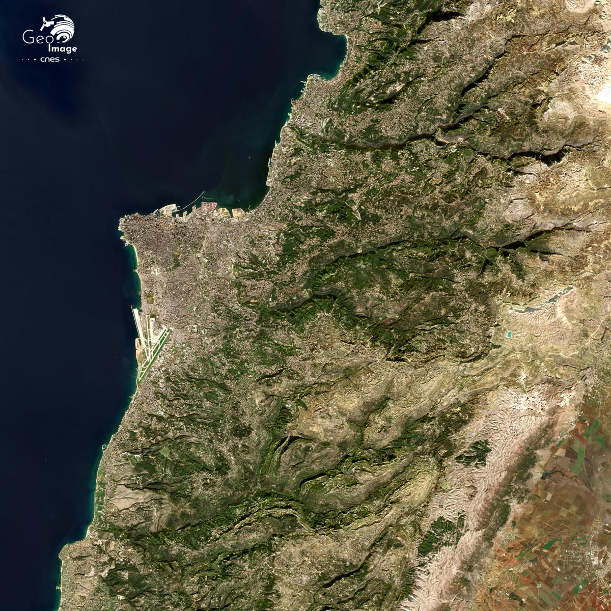 Image satellite de la ville Beyrouth