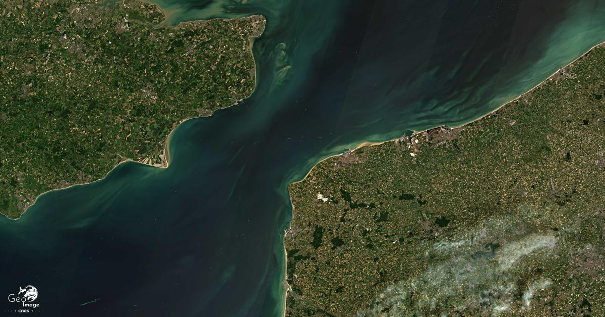 Image satellite du détroit du Pas de Calais