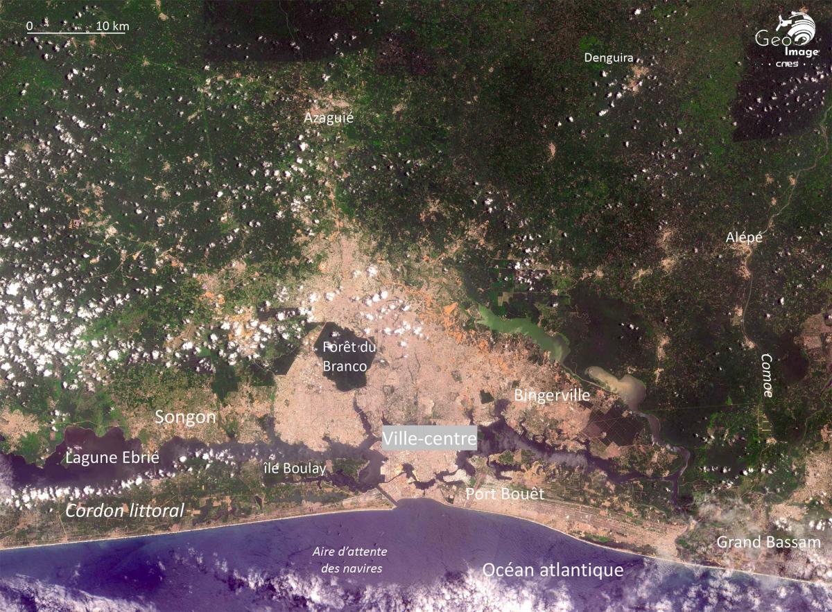 Image satellite de la ville d'Adidjan Image satellite de la ville d'Adidjan