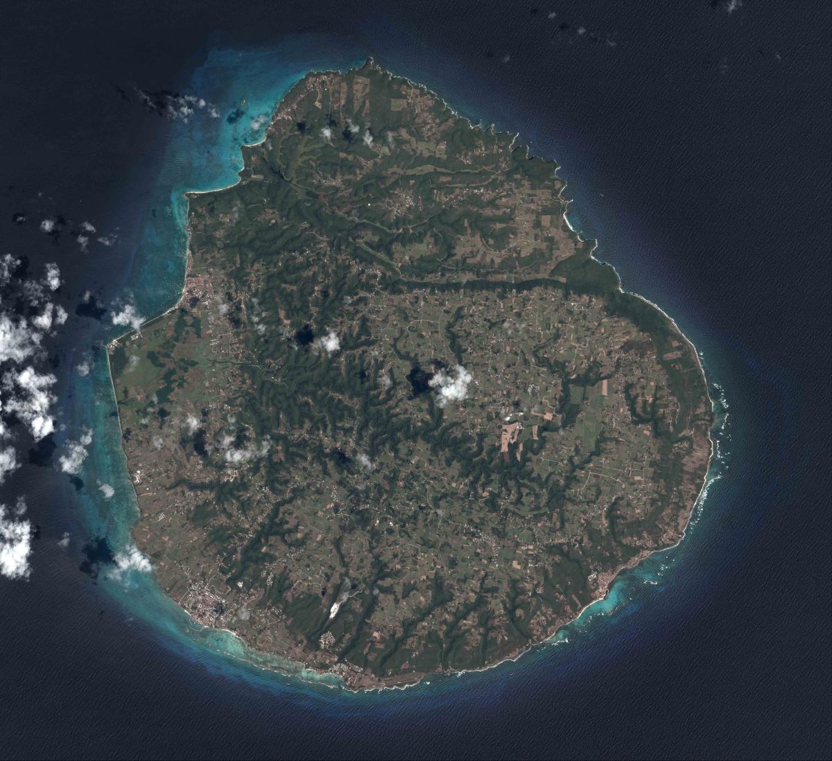 Image satellite de Marie-Galante, située dans la mer des Caraïbes Image satellite de Marie-Galante, située dans la mer des Caraïbes