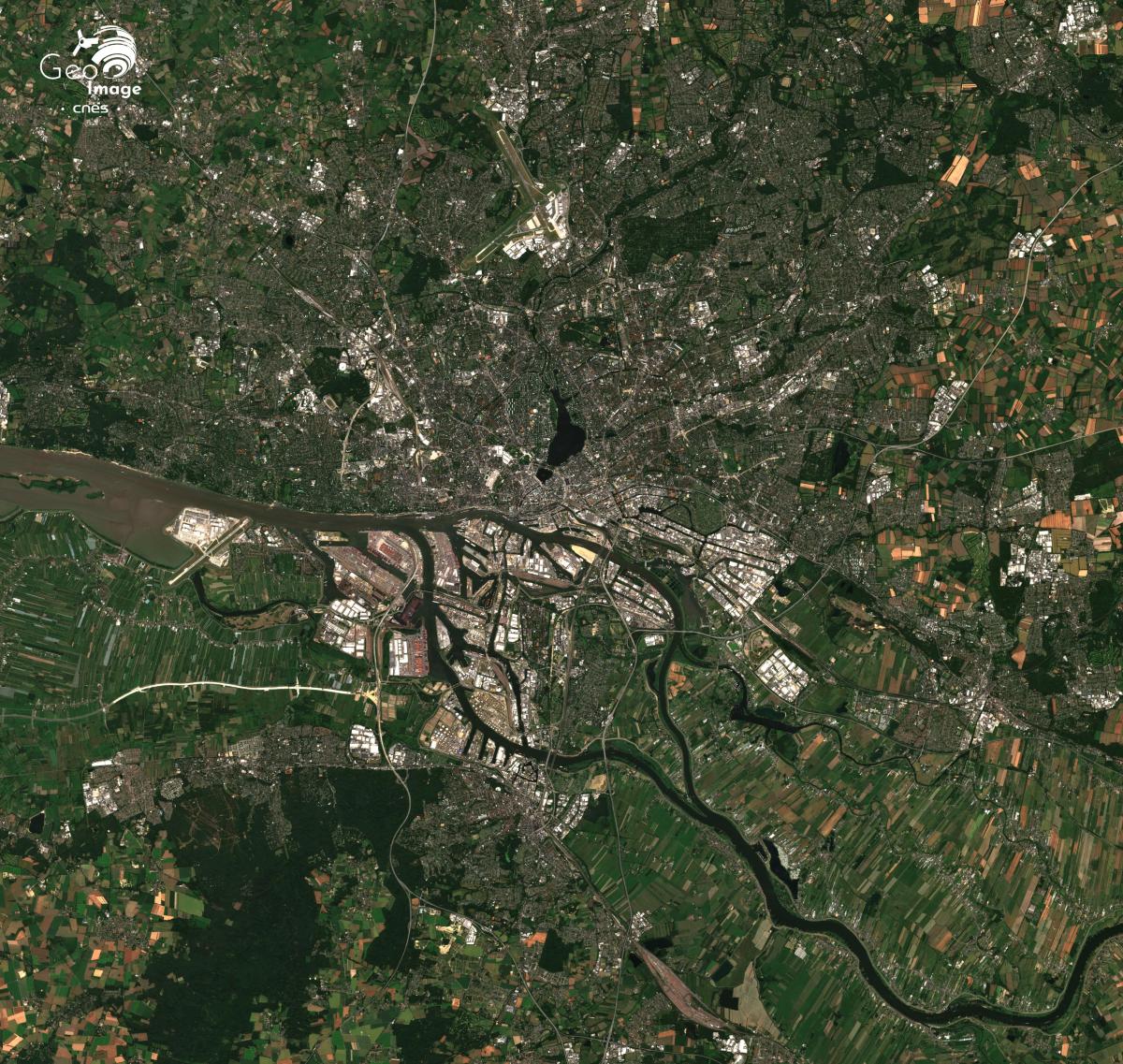 Image satellite de la ville Hambourg Image satellite de la ville Hambourg