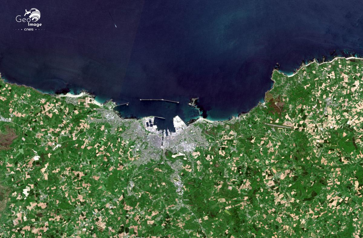 Image satellite du bassin de Cherbourg-en-Cotentin