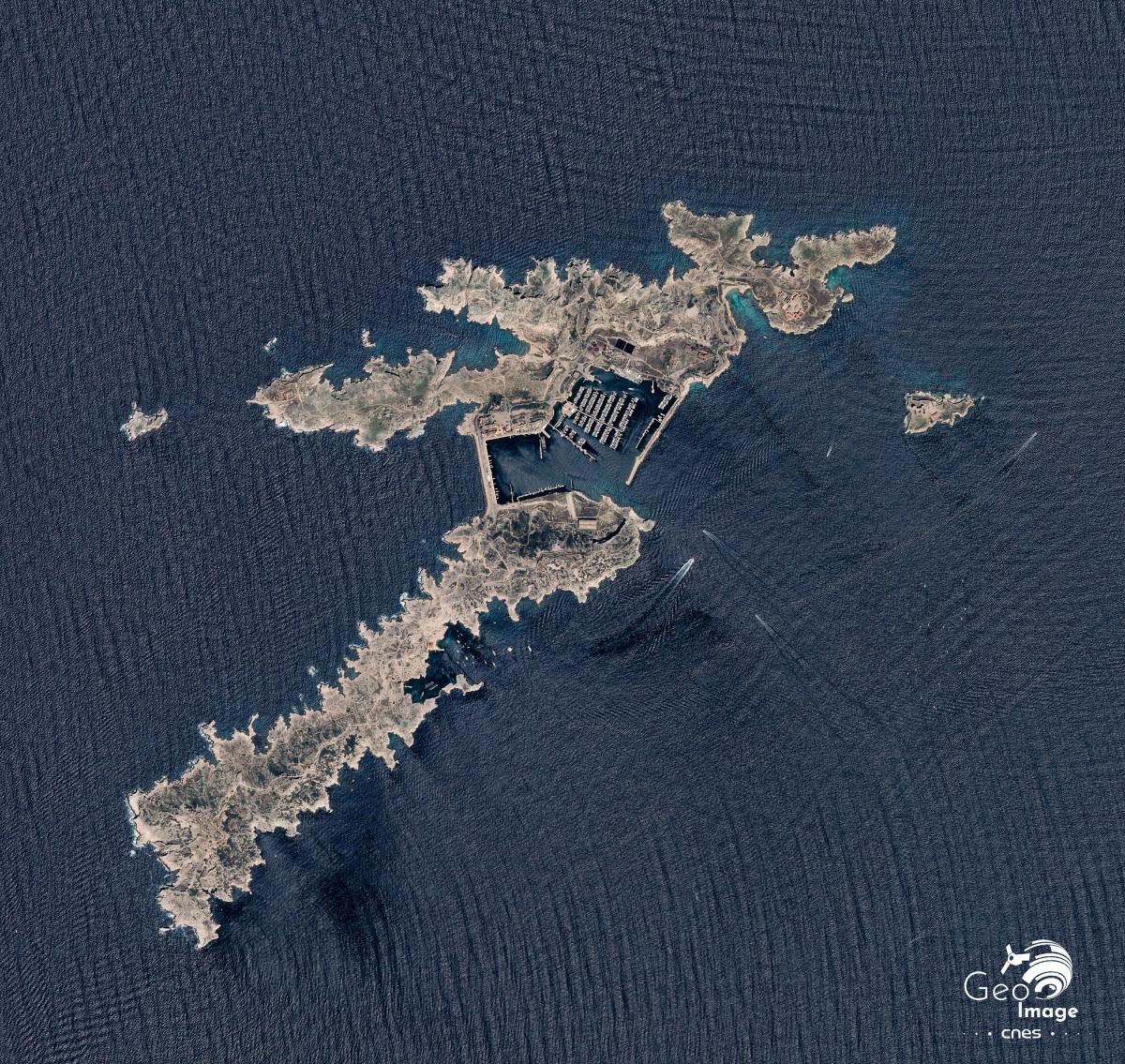 Image satellite de l’archipel du Frioul, face à Marseille