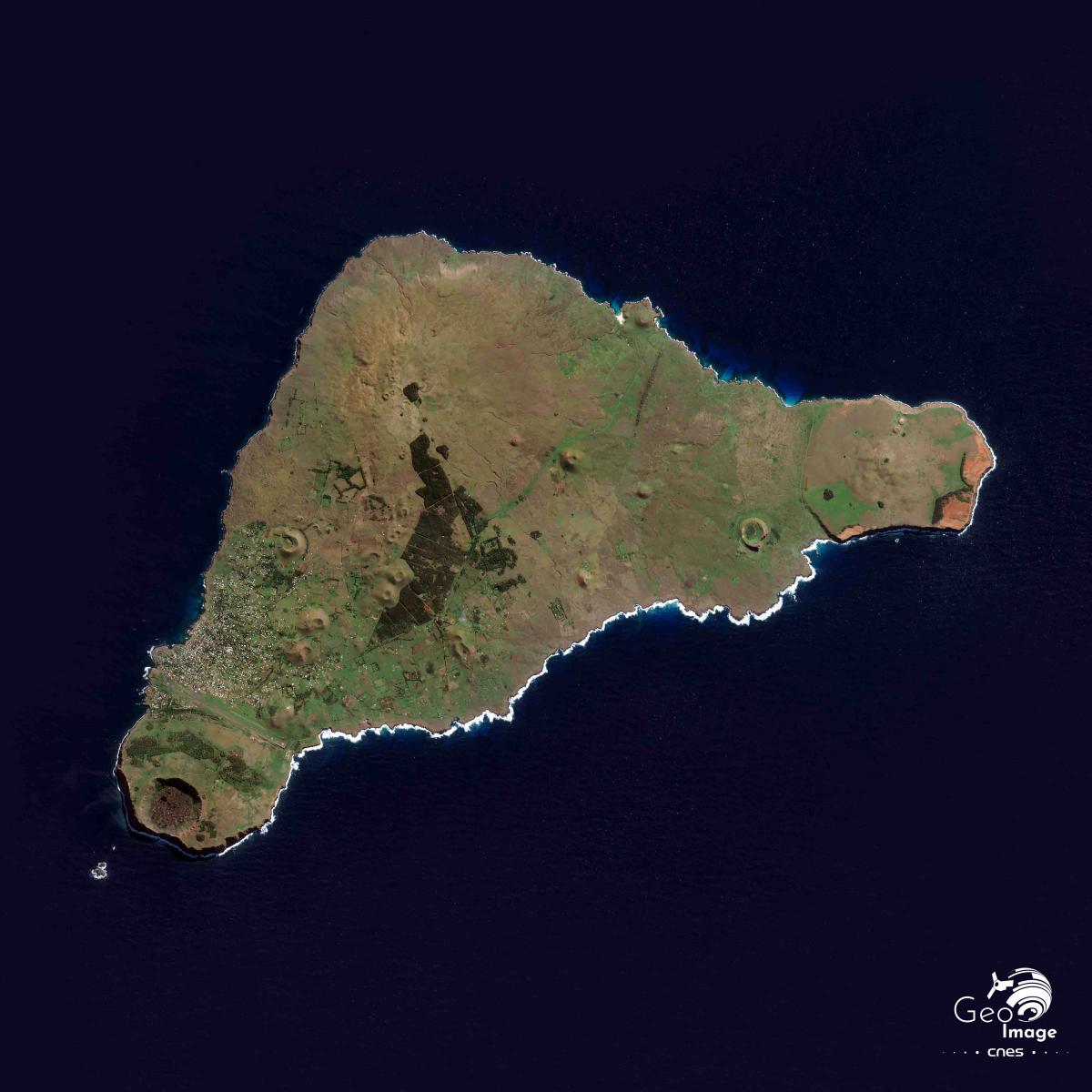 Image satellite de l'Île de Pâques - Rapa Nui - dans l'océan Pacifique